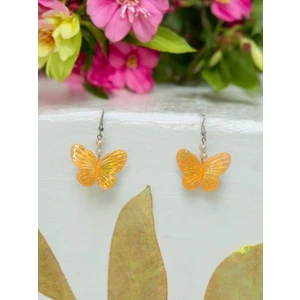 Crystal Atelier Kelebek Figürlü Inci Boncuklu Sallantılı Aesthetic Vintage Soft Vibes Hediyelik Hologramlı Kelebek Küpe