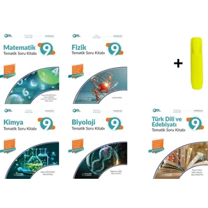 Palme Yayıncılık 9. Sınıf Joker Matematik Tematik Soru Kitabı - Fizik Tematik Soru Kitabı - Kimya Tematik Soru Kitabı - Türk Dili ve Edebiyatı 5'li Set + Fosforlu Kalem
