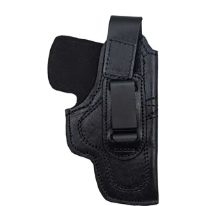 Glock 43 Için Uyumlu Çorap Tipi Deri Iç Kılıf Metal Maşalı Siyah