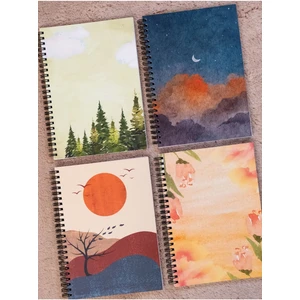 Spiralli Okul Defteri 80 Yaprak 4'lü Set - A5 Boy Çizgili Defter (Laleset)