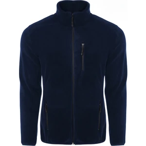 Unisex Lacivert Polar Standart Tam Fermuarlı 3 Cepli Polar Hırka