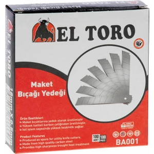 El Toro Maket Bıçağı Yedeği 100 Lü 18MMX0.5MM BA001 3339 9903