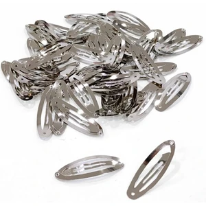 TıkTık AL 6 cm Gümüş Klipsli Çıt Çıt Toka Aparatı - Metal Çıt Çıt Toka Aparatı - 25 Adet