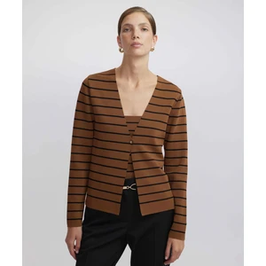 Çizgi desen triko hırka IW6240050134041