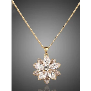 Swarovski  Gold Çiçek  Kolye (Altın Kaplama)