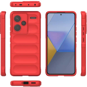 Case 4u Xiaomi Redmi Note 13 Pro Plus 5g Kılıf Esnek Tpu Oyuklu Arka Yüzey Tasarımlı Etnik Silikon Kapak Kırmızı