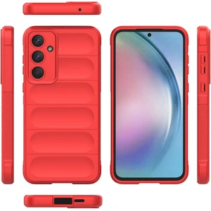 Case 4u Galaxy A55 Kılıf Esnek Tpu Oyuklu Arka Yüzey Tasarımlı Etnik Silikon Kapak Kırmızı