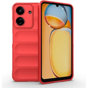 Case 4u Xiaomi Redmi 13C Kılıf Esnek Tpu Oyuklu Arka Yüzey Tasarımlı Etnik Silikon Kapak Kırmızı