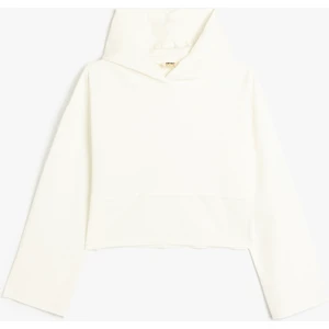 Basic Kapşonlu Sweatshirt Uzun Kollu Pamuklu Şardonlu