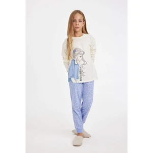 Kız Çocuk Baskılı Uzun Kollu Üst Uzun Alt Pijama Takımı D2540A824AU
