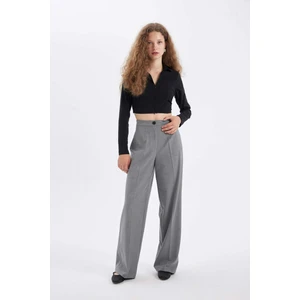 Standart Boy Kumaş Palazzo Pantolon Wide Leg Geniş Bol Paça Basic Düz Yüksek Bel C6402AX24AU