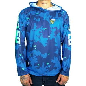 Performans Balıkçı T-Shirt Kapüşonlu Blue Camo