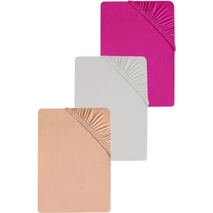 3 Adet Düz Pamuklu Tek Kişilik 120 x 200 cm Lastikli Penye Çarşaf