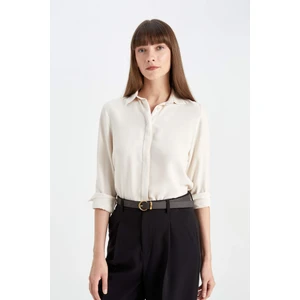 Regular Fit Basic Düz Uzun Kollu Gömlek Z6472AZ24AU