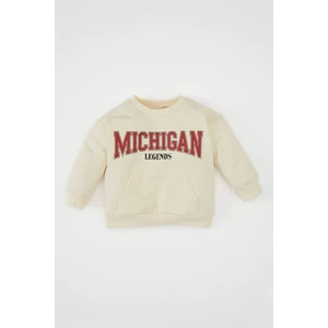 Erkek Bebek Bisiklet Yaka Baskılı Sweatshirt D2593A524AU