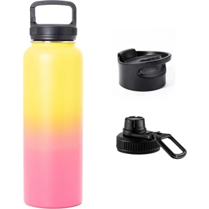 Paslanmaz Çelik Termos - 3 Adet Farklı Kullanımlara Uygun Kapak Hediyelidir - 1200 ml