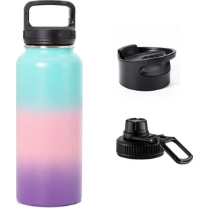 Paslanmaz Çelik Termos - 3 Adet Farklı Kullanımlara Uygun Kapak Hediyelidir - 950 ml
