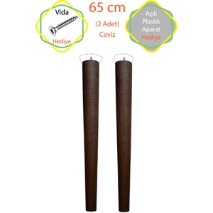 Ham 4 Adet Lüks 65 cm Konik Ahşap Masa Ayağı Çap: 4,2 cm Hobi Dıy (Vida ve Aparatlarıyla Birlikte)