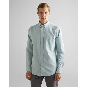 Erkek Yeşil Regular Fit Düğmeli Yaka Çizgili Oxford Gömlek 3000230.373
