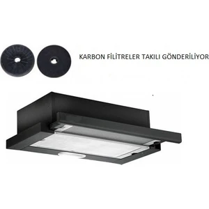 ÇİFT MOTOR SİYAH ASPİRATÖR+KARBON FİLTRE BACASIZ KULLANIM