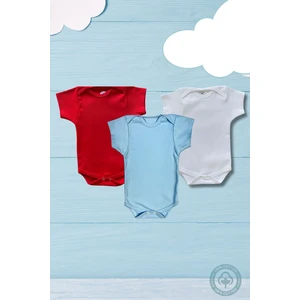 Betül Bebek Kısa Kollu 3'lü Organik Pamuk Çıtçıtlı Bebek Body&zıbın