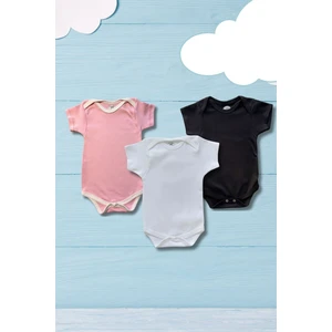 Betül Bebek Kısa Kollu 3'lü Organik Pamuk Çıtçıtlı Bebek Body&zıbın