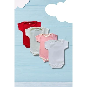 Betül Bebek 4lü Çıtçıtlı Organik Pamuk Bebek Zıbınları