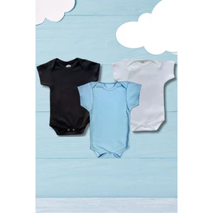 Betül Bebek Kısa Kollu 3'lü Organik Pamuk Çıtçıtlı Bebek Body&zıbın