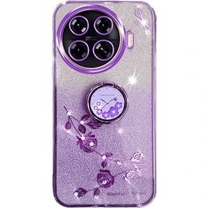 Tecno Spark 20 Pro Plus Kickstand'lı Parıltılı Çiçek Tpu Telefon Kılıfı (Yurt Dışından)