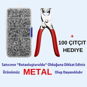 Metal Çıt Çıt Takma Pensesi, Çıt Çıt Kutusu ve 100 Adet Çıt Çıt