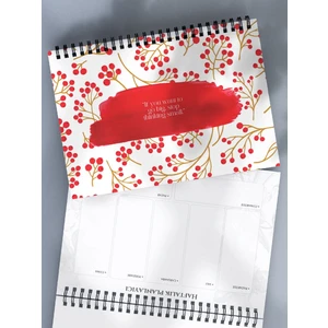 Haftalık Planlayıcı 52 Hafta Planlama Defteri - A5 Spiralli Defter (Kırmızı)