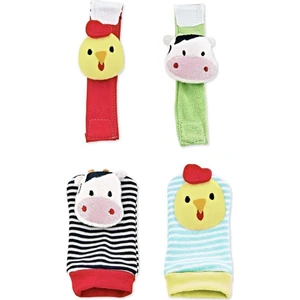 Baby Jem Çıngıraklı Çorap ve Bileklik Karışık Desen