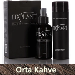 Fıxplant Saç Dolgunlaştırıcı Set Topik 28 Gr. + Sprey | Seyrek Saçlar Için Saç Tozu | Fixplant Saç Fiberi