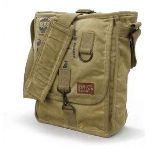 Old Cotton Cargo 8184 New Ferdosi Salaş Camel Kanvas Omuz Postacı Laptop Okulseyahat Günlük Outdoor Vintage Yıkamalı Pamuk Kumaş Çanta