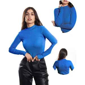 Alya Underwear Yarım Boğazlı Kaşkorse Sweatshirt Indigo S
