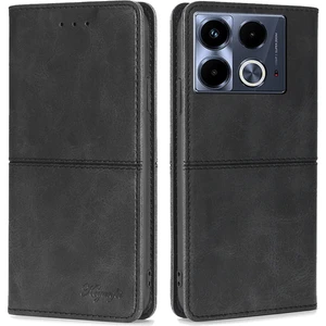 Infinix Note 40 Pu Deri Sığır Derisi Doku Telefon Kapağı Manyetik Emme (Yurt Dışından)