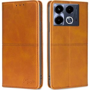 Infinix Note 40 Pu Deri Sığır Derisi Doku Telefon Kapağı Manyetik Emme (Yurt Dışından)