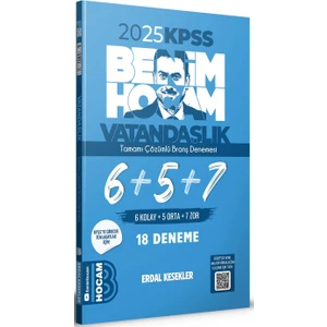 Benim Hocam 2025 KPSS Vatandaşlık Tamamı Çözümlü 6+5+7  18 Deneme