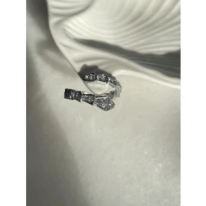 Gümüş Renk Serpenti Yılan Exclusive Ayarlanabilir Yüzük