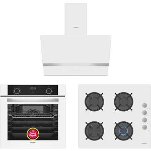 10 Fonksiyon Airfry Beyaz Ankastre Set (8216 Fırın + 3507 Ocak + 8739 Davlumbaz)