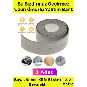 Ekstra Güçlü Su Geçirmez Sızdırmaz Dayanıklı Yalıtım Tamir Küf Önleyici Gri Bant 3.2m - 3 Adet