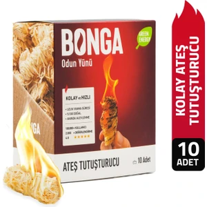 Şömine Ve Mangal Tutuşturucu 10 Adet 140 gr - Jel Ve Çıra Alternatifi Doğal Odun Yünü