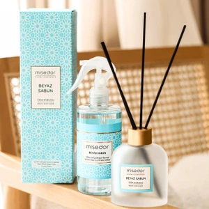 2 Li Set Beyaz Sabun Çubuklu Oda Kokusu 120 ml & Oda Spreyi 330 ml
