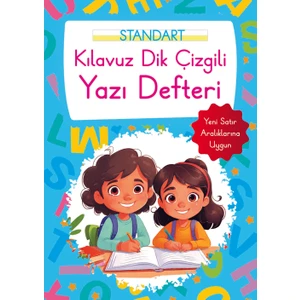 Kılavuz Dik Çizgili Yazı Defteri Büyük Boy - Mavi