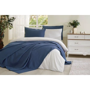 Gelın Setı Yatak Örtülü Strıpe Lacıvert