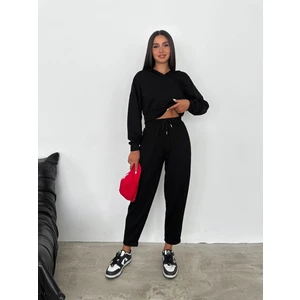Ded Collection Kadın Modal Kumaş Kapüşonlu Crop Ikili Eşofman Takımı