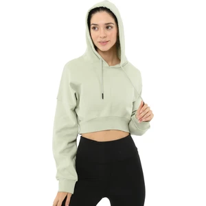 Storm Crop Kapüşonlu Kadın Sweatshirt Mint