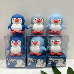 3D Penguen Figürü Silgi 3 Adet