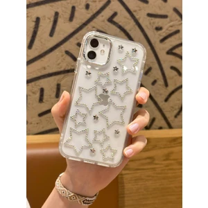 Paladyum Case iPhone 12 Uyumlu Hologram Yıldızlı Şeffaf Kılıf