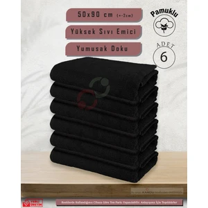 Embays Collection 50X90CM Pamuklu Havlu ( 6 Adet ) Berber Havlusu, Kuaför Havlusu, Sporcu Havlusu, El Yüz Havlusu